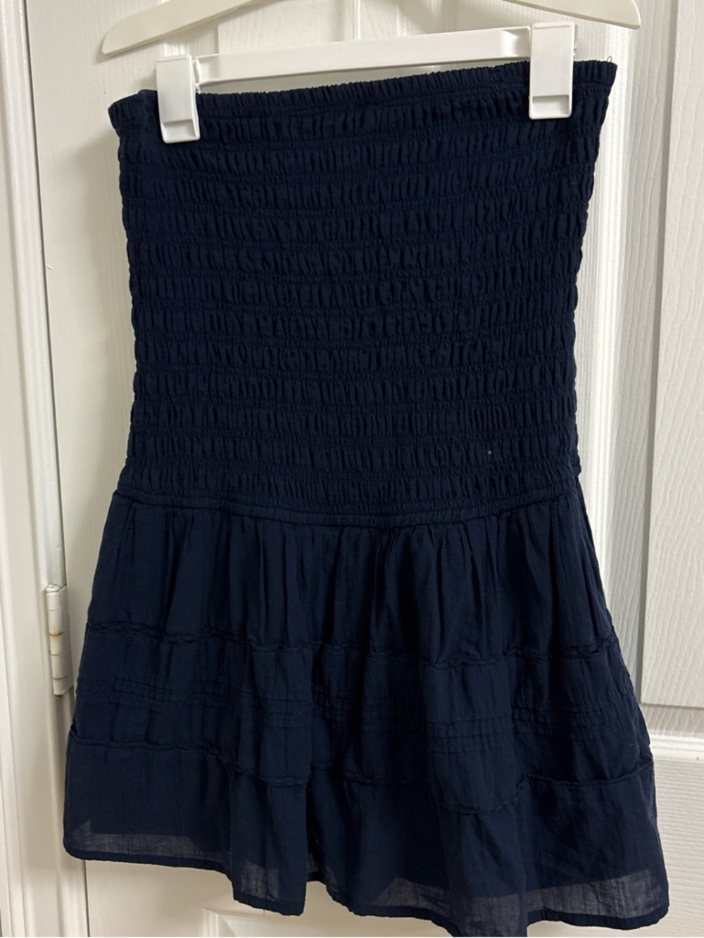 Hollister Strapless Navy Smocked Sundress